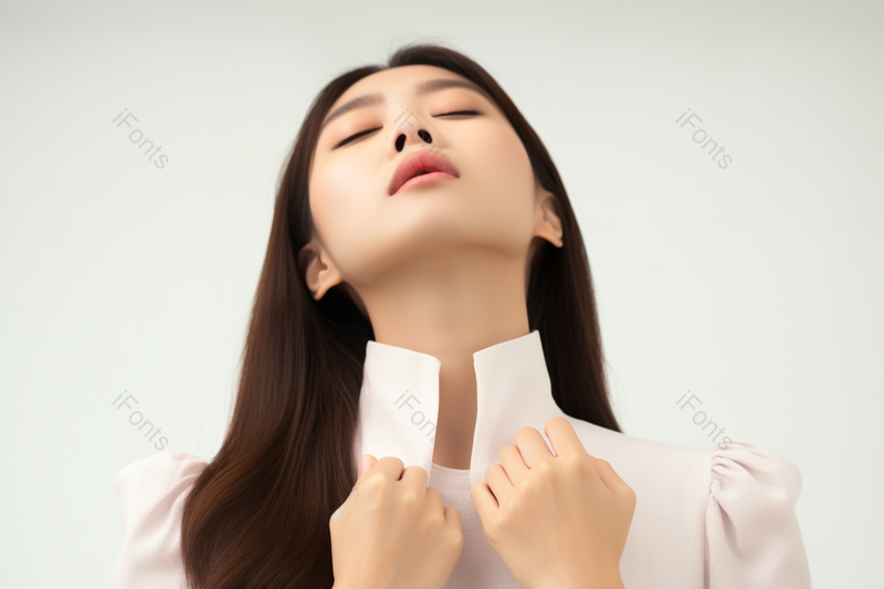 痛苦女性嗓子疼咽喉炎特写,高清,摄影图,摄影图片,图片大全,摄影图免费下载